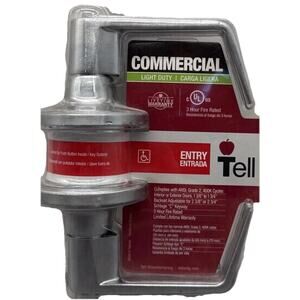Door Lock Commercial Light Duty Push Button Silver Chrome 2 Keys Tell Entry ADA